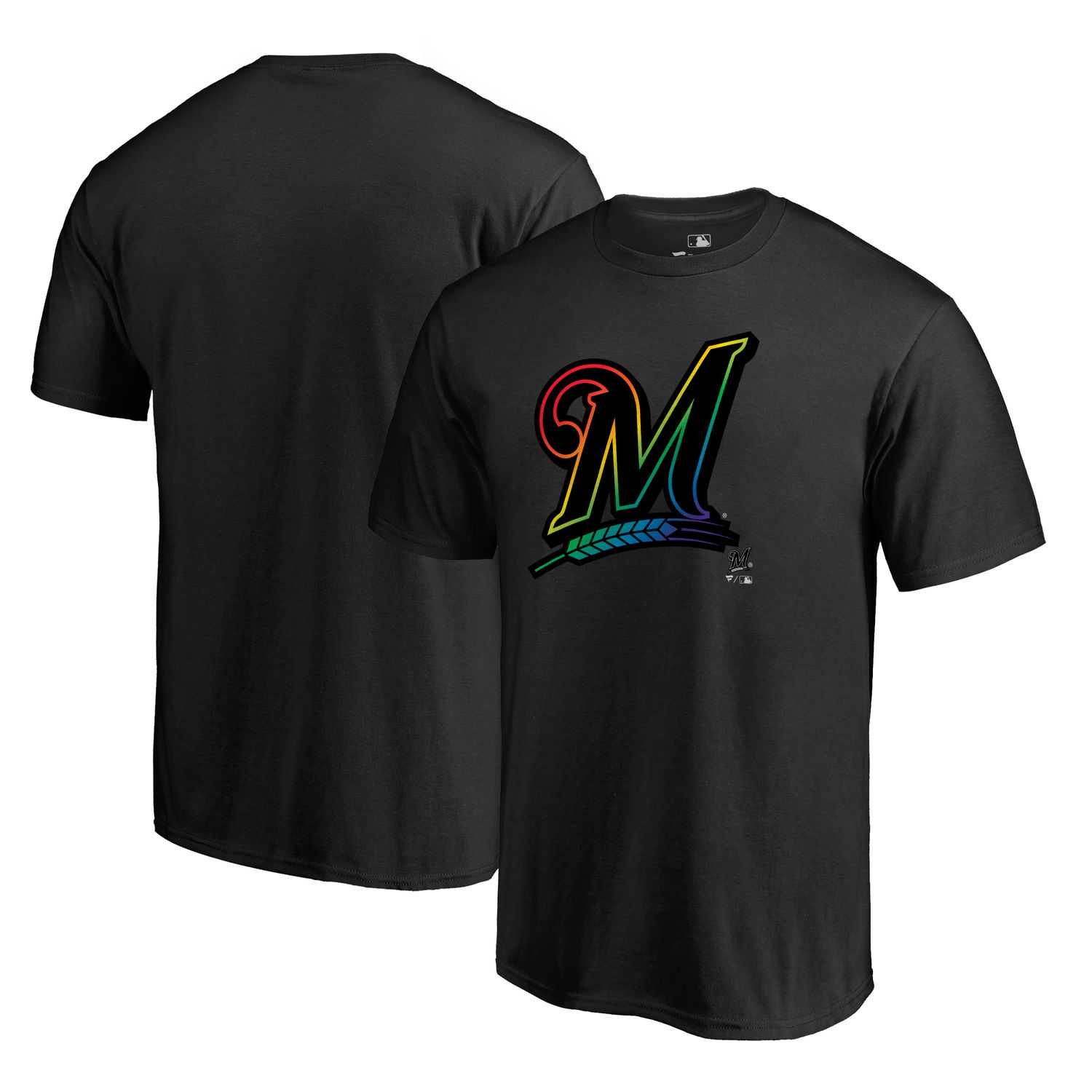 Milwaukee Brewers Fanatics Branded Black Big Tall Pride T Shirt,We sell and wholesale Milwaukee Brewers Fanatics Branded Black Big Tall Pride T Shirt on line form chian!