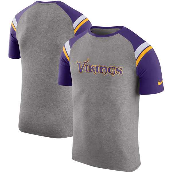 Minnesota Vikings Nike Enzyme Shoulder Stripe Raglan T-Shirt - Heathered Gray,We sell and wholesale Minnesota Vikings Nike Enzyme Shoulder Stripe Raglan T-Shirt - Heathered Gray on line form chian!