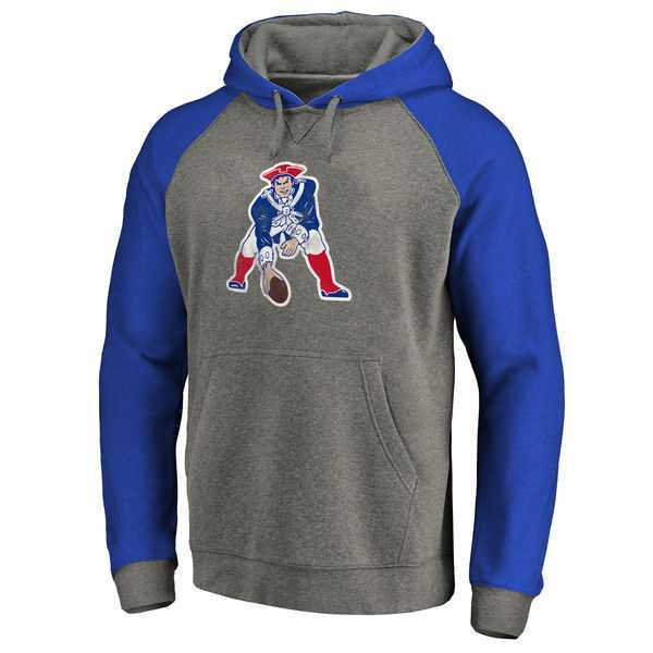 New England Patriots NFL Pro Line by Fanatics Branded Gray Royal Throwback Logo Tri-Blend Raglan Pullover Hoodie 90Hou,We sell and wholesale New England Patriots NFL Pro Line by Fanatics Branded Gray Royal Throwback Logo Tri-Blend Raglan Pullover Hoodie 90Hou on line form chian!