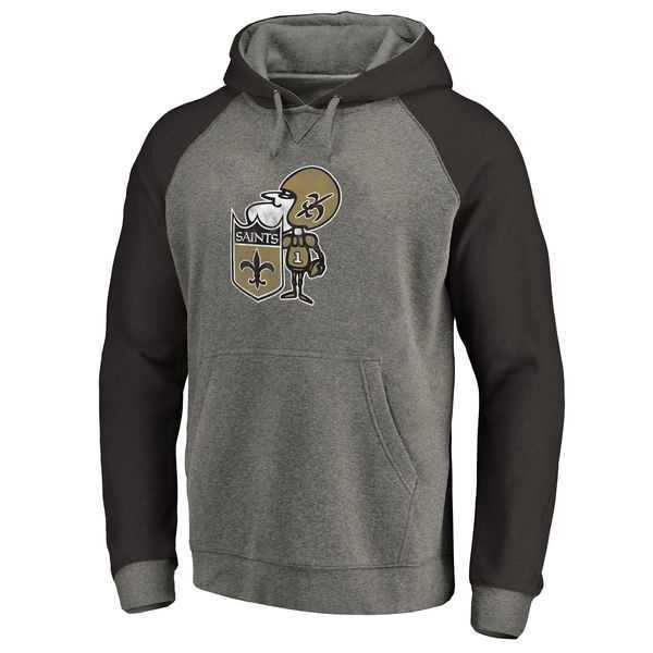 New Orleans Saints NFL Pro Line by Fanatics Branded Gray  Black Throwback Logo Big & Tall Tri-Blend Raglan Pullover Hoodie 90Hou,We sell and wholesale New Orleans Saints NFL Pro Line by Fanatics Branded Gray  Black Throwback Logo Big & Tall Tri-Blend Raglan Pullover Hoodie 90Hou on line form chian!