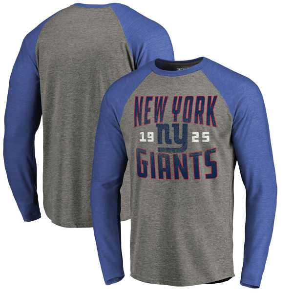 New York Giants NFL Pro Line by Fanatics Branded Timeless Collection Antique Stack Long Sleeve Tri-Blend Raglan T-Shirt Ash,We sell and wholesale New York Giants NFL Pro Line by Fanatics Branded Timeless Collection Antique Stack Long Sleeve Tri-Blend Raglan T-Shirt Ash on line form chian!