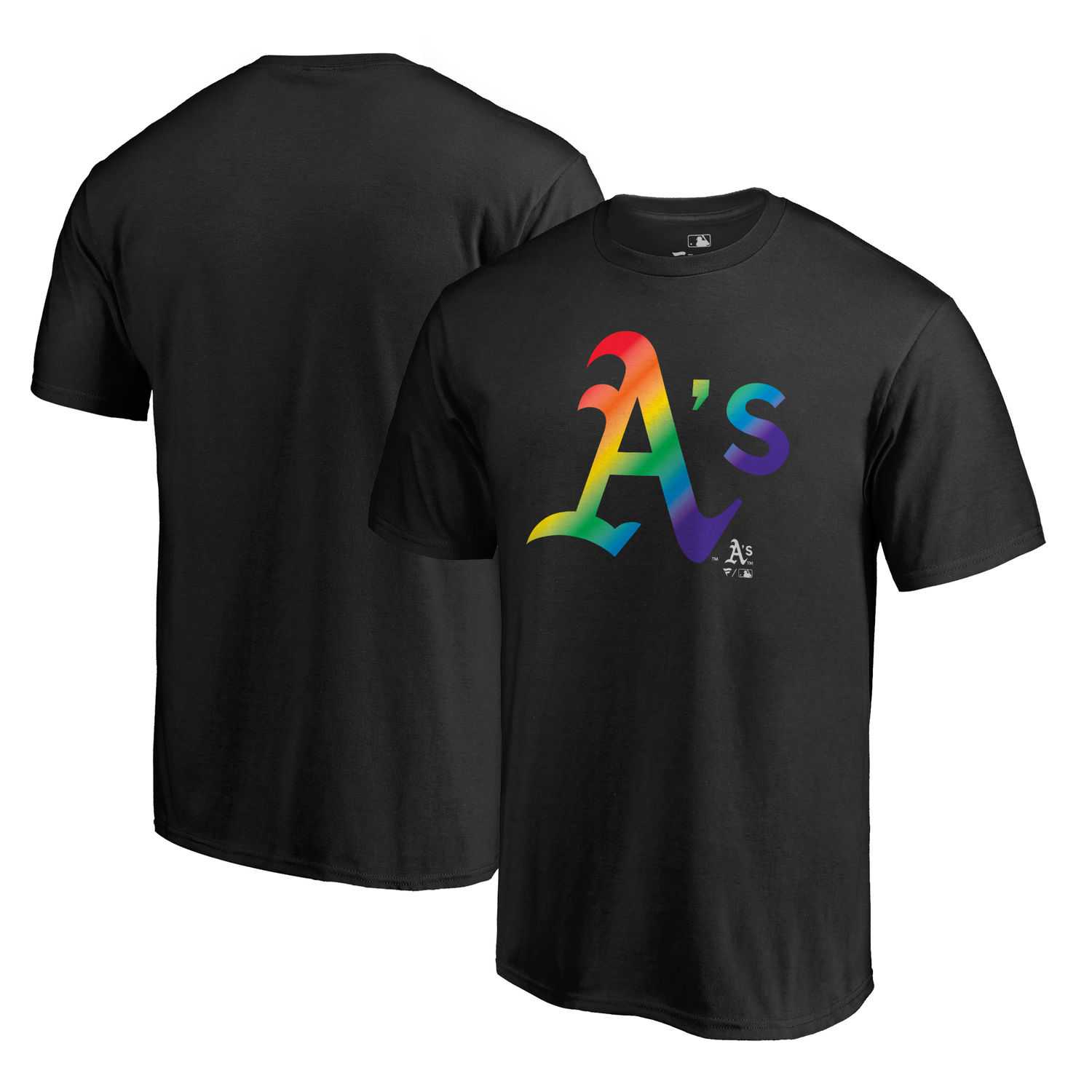 Oakland Athletics Fanatics Branded Pride Black T Shirt,We sell and wholesale Oakland Athletics Fanatics Branded Pride Black T Shirt on line form chian!