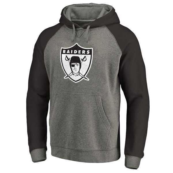 Oakland Raiders NFL Pro Line by Fanatics Branded Gray Black Throwback Logo Tri-Blend Raglan Pullover Hoodie 90Hou,We sell and wholesale Oakland Raiders NFL Pro Line by Fanatics Branded Gray Black Throwback Logo Tri-Blend Raglan Pullover Hoodie 90Hou on line form chian!
