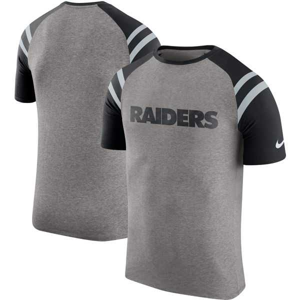 Oakland Raiders Nike Enzyme Shoulder Stripe Raglan T-Shirt - Heathered Gray,We sell and wholesale Oakland Raiders Nike Enzyme Shoulder Stripe Raglan T-Shirt - Heathered Gray on line form chian!