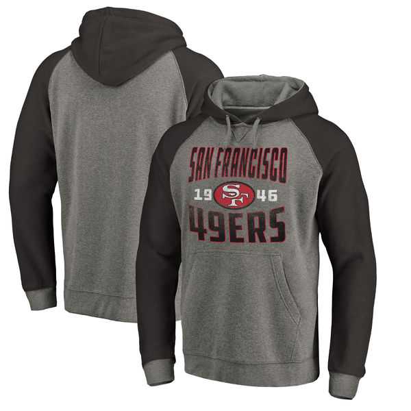 San Francisco 49ers NFL Pro Line by Fanatics Branded Timeless Collection Antique Stack Tri-Blend Raglan Pullover Hoodie Ash,We sell and wholesale San Francisco 49ers NFL Pro Line by Fanatics Branded Timeless Collection Antique Stack Tri-Blend Raglan Pullover Hoodie Ash on line form chian!