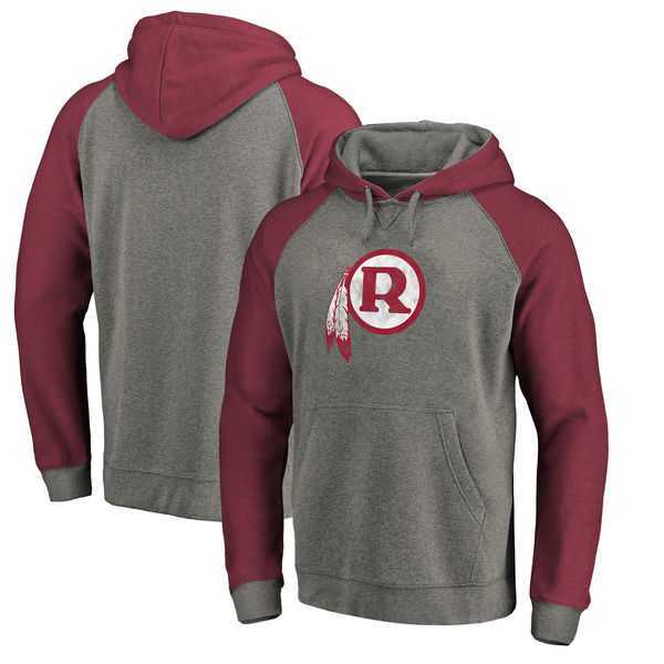 Washington Redskins NFL Pro Line by Fanatics Branded Gray Burgundy Throwback Logo Tri-Blend Raglan Pullover Hoodie 90Hou,We sell and wholesale Washington Redskins NFL Pro Line by Fanatics Branded Gray Burgundy Throwback Logo Tri-Blend Raglan Pullover Hoodie 90Hou on line form chian!