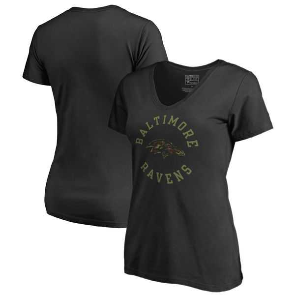 Women Baltimore Ravens NFL Pro Line by Fanatics Branded Camo Collection Liberty Plus Size V Neck T-Shirt Black,We sell and wholesale Women Baltimore Ravens NFL Pro Line by Fanatics Branded Camo Collection Liberty Plus Size V Neck T-Shirt Black on line form chian!