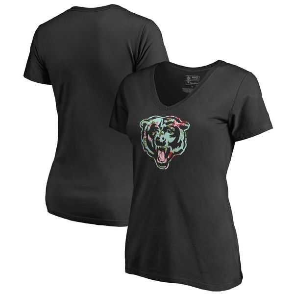 Women Chicago Bears NFL Pro Line by Fanatics Branded Lovely Plus Size V Neck T-Shirt Black,We sell and wholesale Women Chicago Bears NFL Pro Line by Fanatics Branded Lovely Plus Size V Neck T-Shirt Black on line form chian!