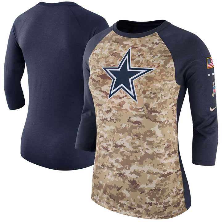 Women Dallas Cowboys Nike Camo Navy Salute to Service Legend Three-Quarter Raglan Sleeve T-Shirt 90Hou,We sell and wholesale Women Dallas Cowboys Nike Camo Navy Salute to Service Legend Three-Quarter Raglan Sleeve T-Shirt 90Hou on line form chian!