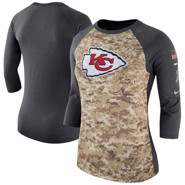 Women Kansas City Chiefs Nike Camo Charcoal Salute to Service Legend Three-Quarter Raglan Sleeve T-Shirt 90Hou,We sell and wholesale Women Kansas City Chiefs Nike Camo Charcoal Salute to Service Legend Three-Quarter Raglan Sleeve T-Shirt 90Hou on line form chian!