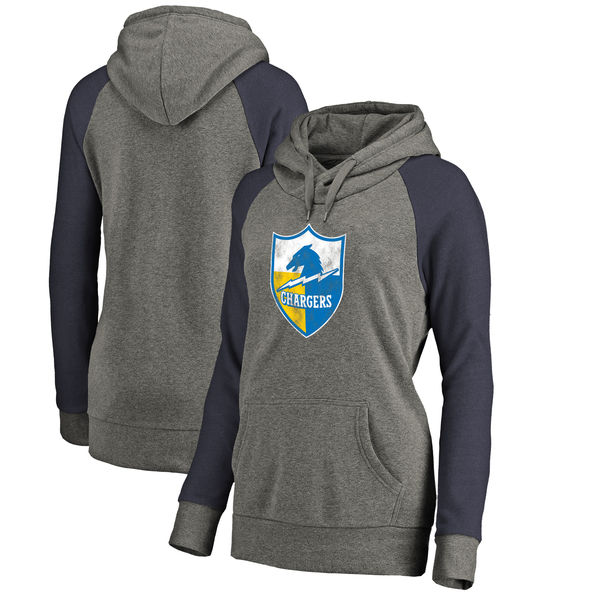 Women Los Angeles Chargers NFL Pro Line by Fanatics Branded Throwback Logo Tri-Blend Raglan Plus Size Pullover Hoodie - GrayNavy,We sell and wholesale Women Los Angeles Chargers NFL Pro Line by Fanatics Branded Throwback Logo Tri-Blend Raglan Plus Size Pullover Hoodie - GrayNavy on line form chian!