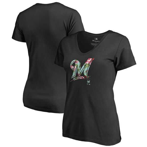 Women Milwaukee Brewers Fanatics Branded Lovely V Neck T-Shirt Black Fyun,We sell and wholesale Women Milwaukee Brewers Fanatics Branded Lovely V Neck T-Shirt Black Fyun on line form chian!