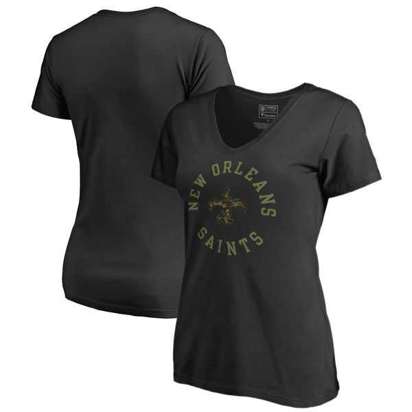 Women New Orleans Saints NFL Pro Line by Fanatics Branded Camo Collection Liberty Plus Size V Neck T-Shirt Black,We sell and wholesale Women New Orleans Saints NFL Pro Line by Fanatics Branded Camo Collection Liberty Plus Size V Neck T-Shirt Black on line form chian!