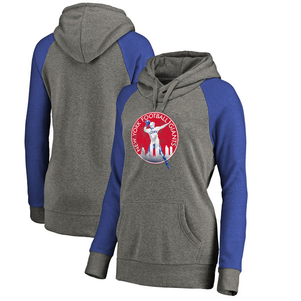 Women New York Giants NFL Pro Line by Fanatics Branded Throwback Logo Tri-Blend Raglan Plus Size Pullover Hoodie - GrayRoyal,We sell and wholesale Women New York Giants NFL Pro Line by Fanatics Branded Throwback Logo Tri-Blend Raglan Plus Size Pullover Hoodie - GrayRoyal on line form chian!