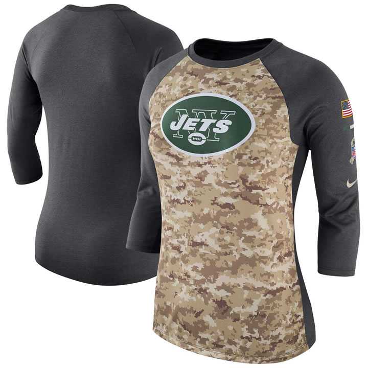 Women New York Jets Nike Camo Charcoal Salute to Service Legend Three-Quarter Raglan Sleeve T-Shirt 90Hou,We sell and wholesale Women New York Jets Nike Camo Charcoal Salute to Service Legend Three-Quarter Raglan Sleeve T-Shirt 90Hou on line form chian!
