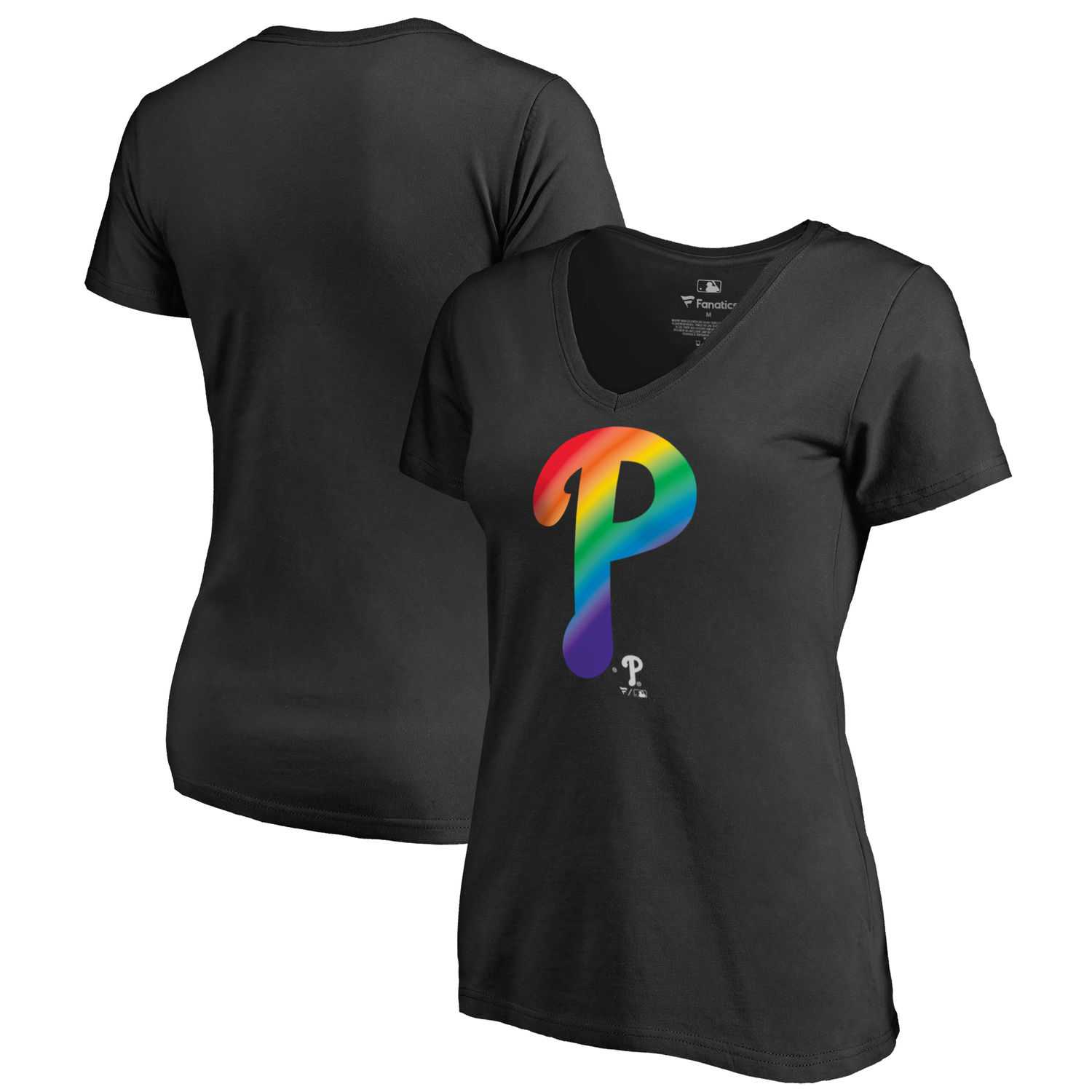 Women Philadelphia Phillies Fanatics Branded Pride Black T Shirt Fyun,We sell and wholesale Women Philadelphia Phillies Fanatics Branded Pride Black T Shirt Fyun on line form chian!