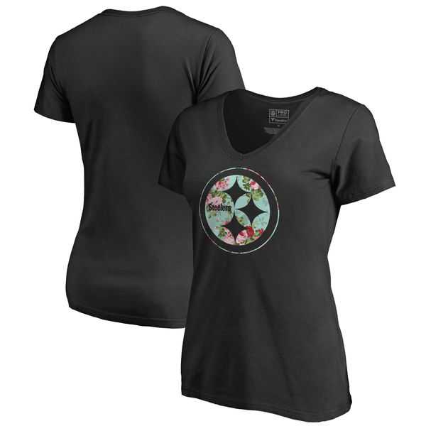 Women Pittsburgh Steelers NFL Pro Line by Fanatics Branded Lovely Plus Size V Neck T-Shirt Black,We sell and wholesale Women Pittsburgh Steelers NFL Pro Line by Fanatics Branded Lovely Plus Size V Neck T-Shirt Black on line form chian!