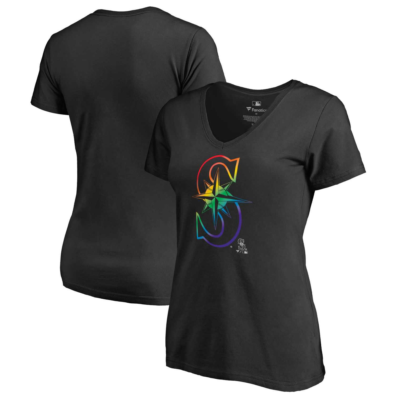 Women Seattle Mariners Fanatics Branded Pride Black T Shirt Fyun,We sell and wholesale Women Seattle Mariners Fanatics Branded Pride Black T Shirt Fyun on line form chian!