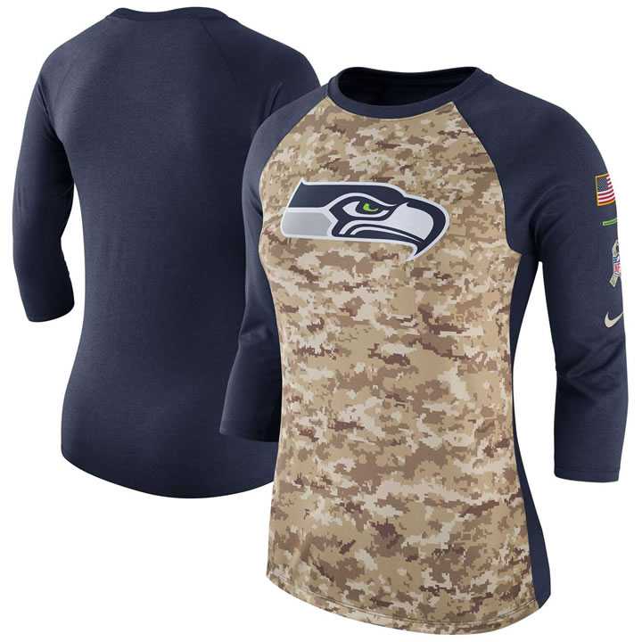 Women Seattle Seahawks Nike Camo Navy Salute to Service Legend Three-Quarter Raglan Sleeve T-Shirt 90Hou,We sell and wholesale Women Seattle Seahawks Nike Camo Navy Salute to Service Legend Three-Quarter Raglan Sleeve T-Shirt 90Hou on line form chian!