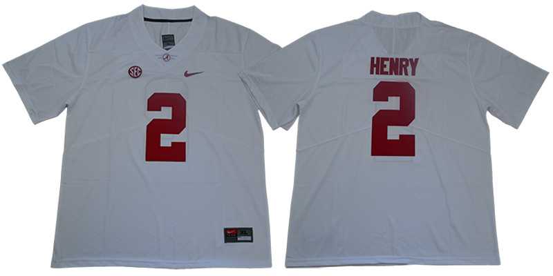 Alabama Crimson Tide 2 Derrick Henry White Nike College Football Jersey,We sell and wholesale Alabama Crimson Tide 2 Derrick Henry White Nike College Football Jersey on line form chian!