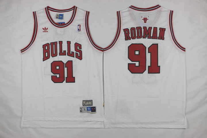 Bulls 91 Dennis Rodman White Mesh Hardwood Classics Jersey,We sell and wholesale Bulls 91 Dennis Rodman White Mesh Hardwood Classics Jersey on line form chian!