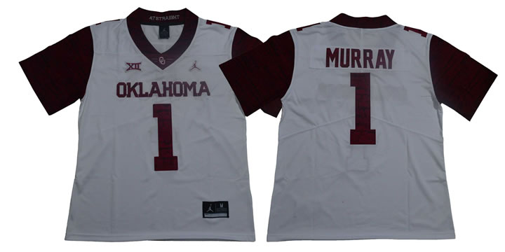 Oklahoma Sooners 1 Kyler Murray White 47 Game Winning Streak College Football Jersey,We sell and wholesale Oklahoma Sooners 1 Kyler Murray White 47 Game Winning Streak College Football Jersey on line form chian!