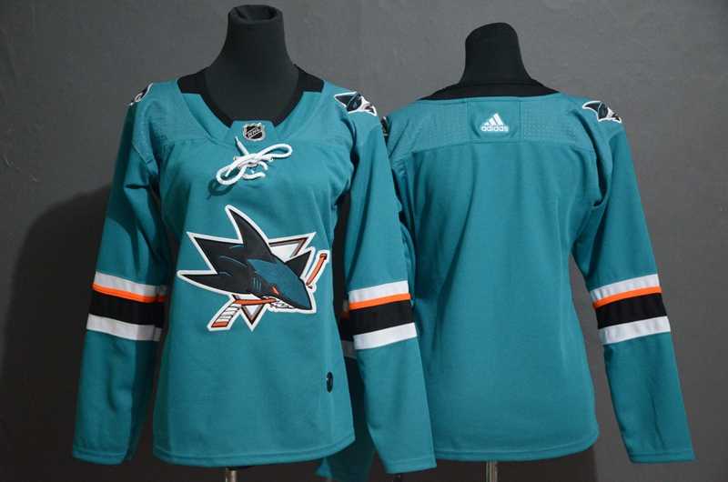 Women Sharks Blank Teal Adidas Jersey,We sell and wholesale Women Sharks Blank Teal Adidas Jersey on line form chian!
