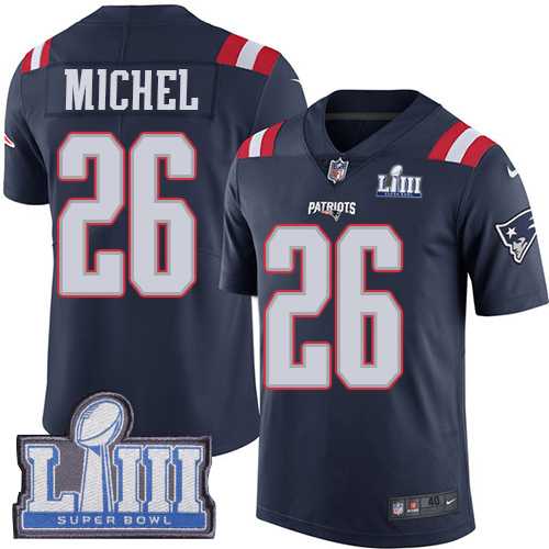 Nike Patriots 26 Sony Michel Navy 2019 Super Bowl LIII Color Rush Limited Jersey,We sell and wholesale Nike Patriots 26 Sony Michel Navy 2019 Super Bowl LIII Color Rush Limited Jersey on line form chian!