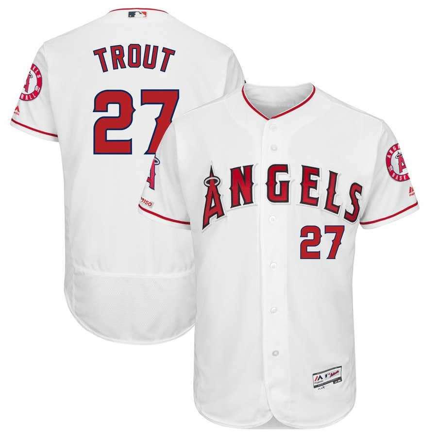 Angels 27 Mike Trout White 150th Patch Flexbase Jersey Dzhi,We sell and wholesale Angels 27 Mike Trout White 150th Patch Flexbase Jersey Dzhi on line form chian!