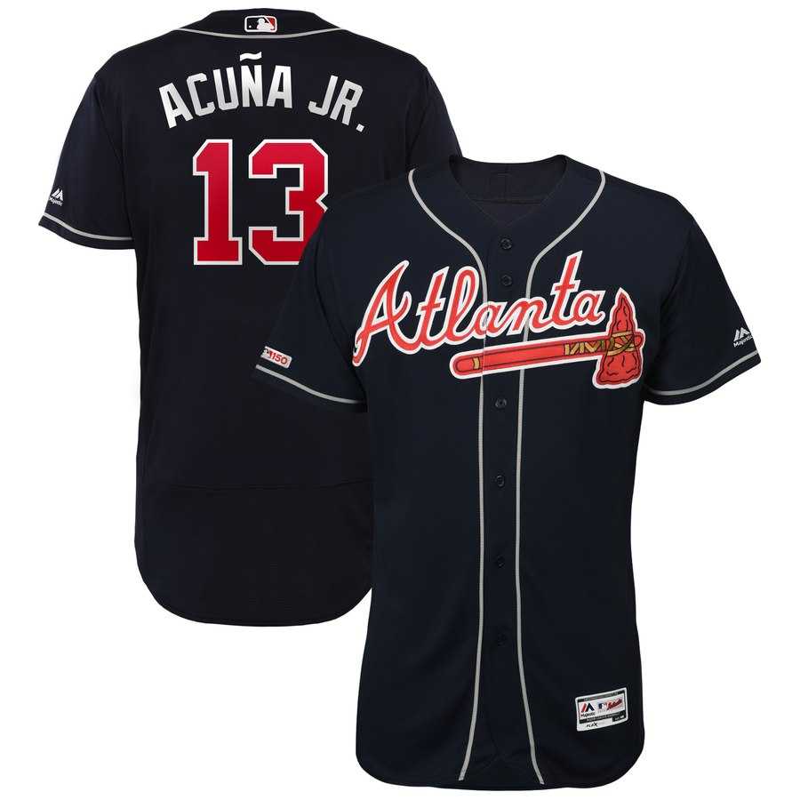 Braves Ronald Acuna Jr Navy 150th Patch Flexbase Jersey Dzhi,We sell and wholesale Braves Ronald Acuna Jr Navy 150th Patch Flexbase Jersey Dzhi on line form chian!