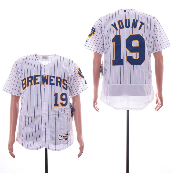 Brewers 19 Robin Yount White Flexbase Jersey Dzhi,We sell and wholesale Brewers 19 Robin Yount White Flexbase Jersey Dzhi on line form chian!