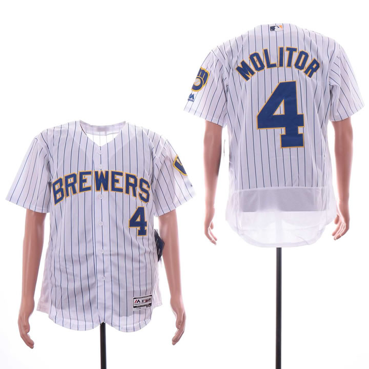 Brewers 4 Paul Molitor Royal White Flexbase Jersey Dzhi,We sell and wholesale Brewers 4 Paul Molitor Royal White Flexbase Jersey Dzhi on line form chian!