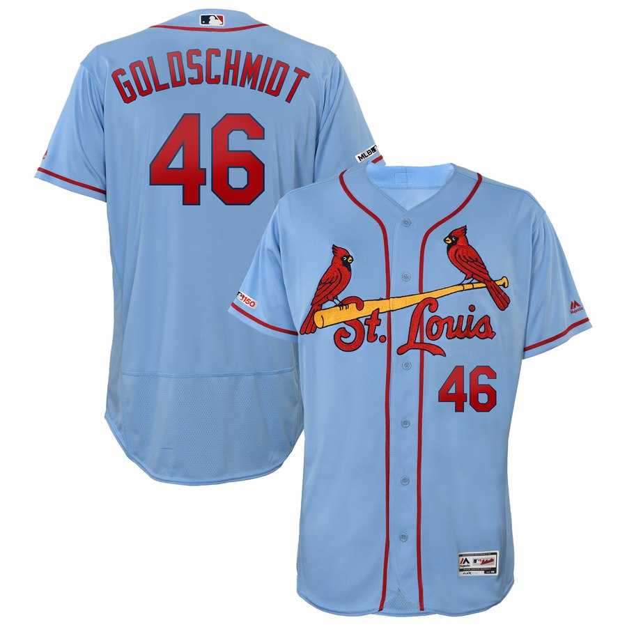 Cardinals 46 Paul Goldschmidt Light Blue 150th Patch Flexbase Jersey Dzhi,We sell and wholesale Cardinals 46 Paul Goldschmidt Light Blue 150th Patch Flexbase Jersey Dzhi on line form chian!