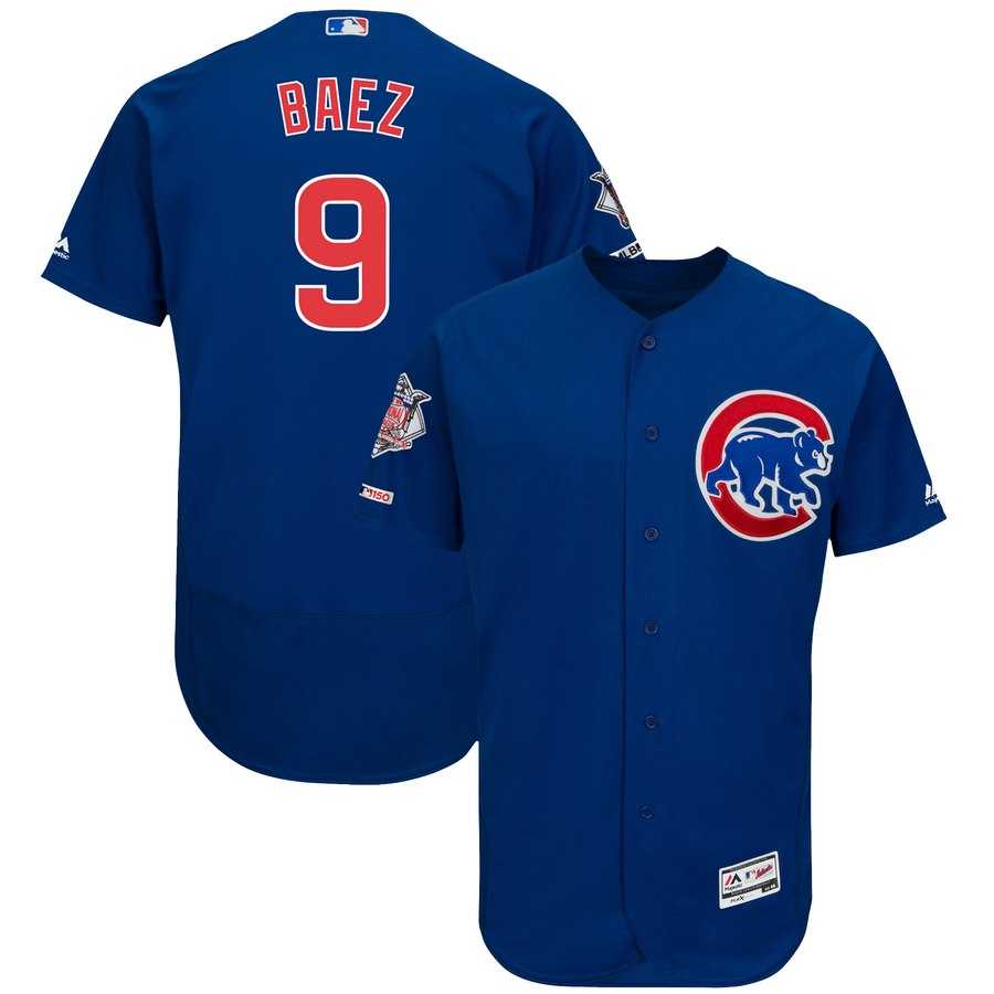 Cubs 9 Javier Baez Royal 150th Patch Flexbase Jersey Dzhi,We sell and wholesale Cubs 9 Javier Baez Royal 150th Patch Flexbase Jersey Dzhi on line form chian!