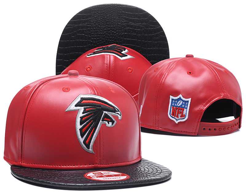 Falcons Fresh Logo Red Black Leather Adjustable Hat GS,We sell and wholesale Falcons Fresh Logo Red Black Leather Adjustable Hat GS on line form chian!