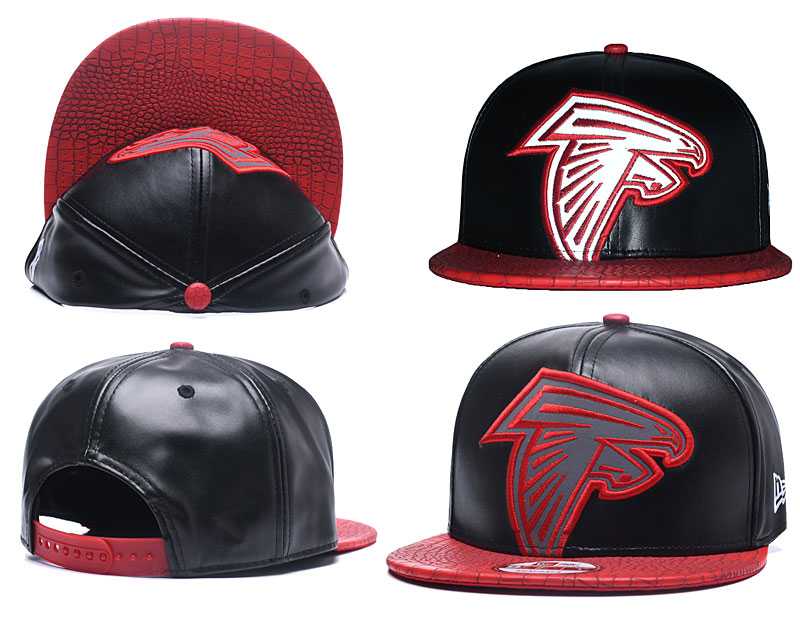Falcons Team Logo Red Black Leather Adjustable Hat GS,We sell and wholesale Falcons Team Logo Red Black Leather Adjustable Hat GS on line form chian!