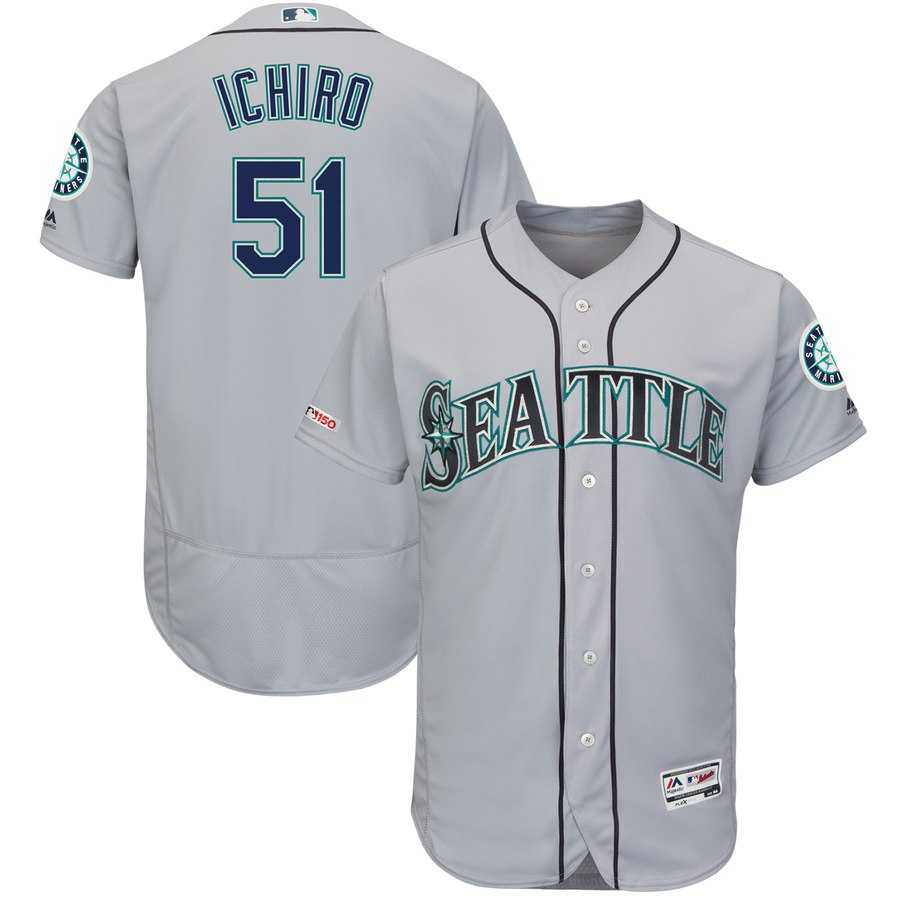 Mariners 51 Ichiro Suzuki Gray 150th Patch Flexbase Jersey Dzhi,We sell and wholesale Mariners 51 Ichiro Suzuki Gray 150th Patch Flexbase Jersey Dzhi on line form chian!