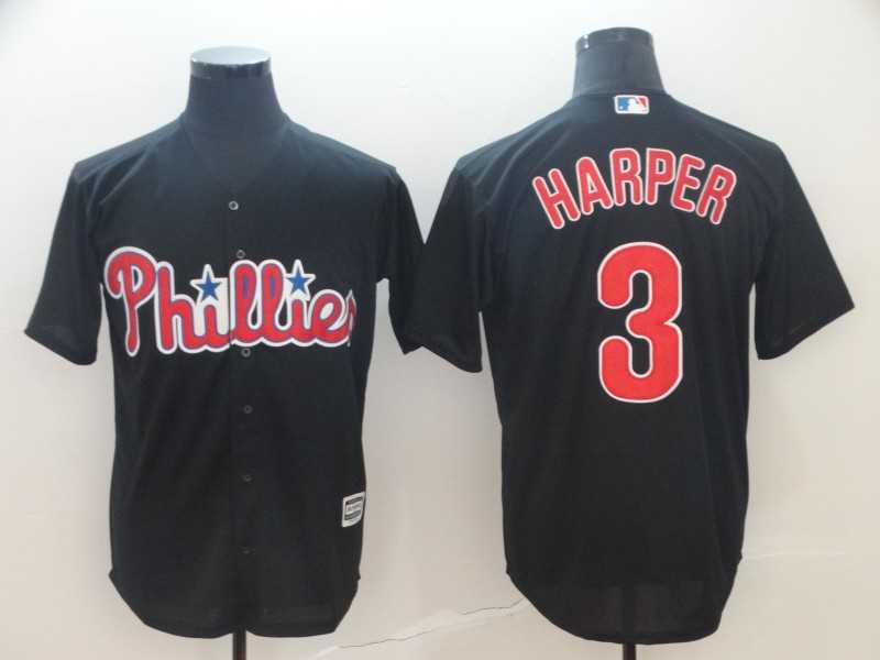 Phillies 3 Bryce Harper Black Cool Base Jersey,We sell and wholesale Phillies 3 Bryce Harper Black Cool Base Jersey on line form chian!