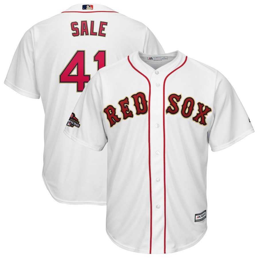 Youth Red Sox 41 Chris Sale White 2019 Gold Program Cool Base Jersey Dzhi,We sell and wholesale Youth Red Sox 41 Chris Sale White 2019 Gold Program Cool Base Jersey Dzhi on line form chian!