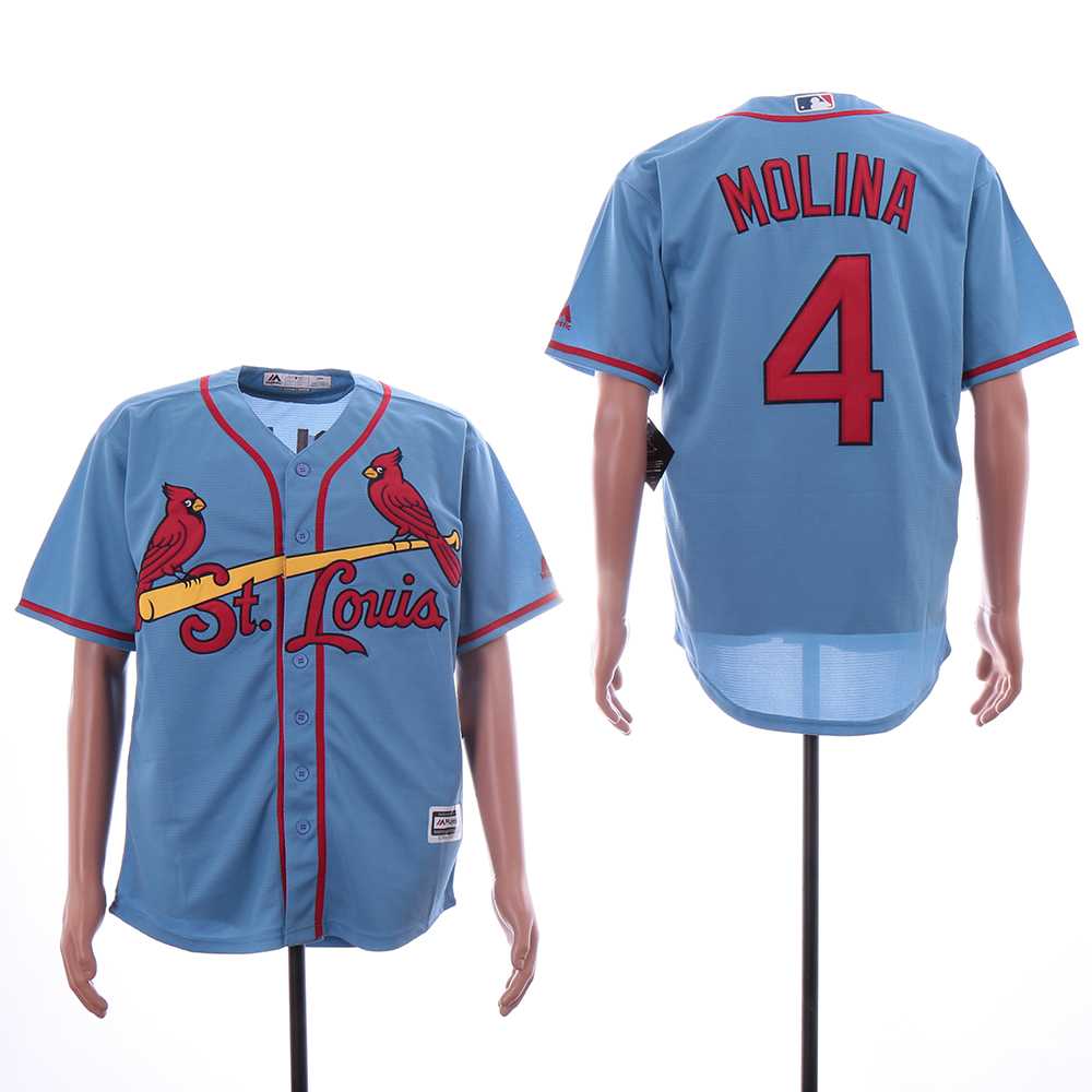 Cardinals 4 Yadier Molina Light Blue Cool Base Jerseys,We sell and wholesale Cardinals 4 Yadier Molina Light Blue Cool Base Jerseys on line form chian!