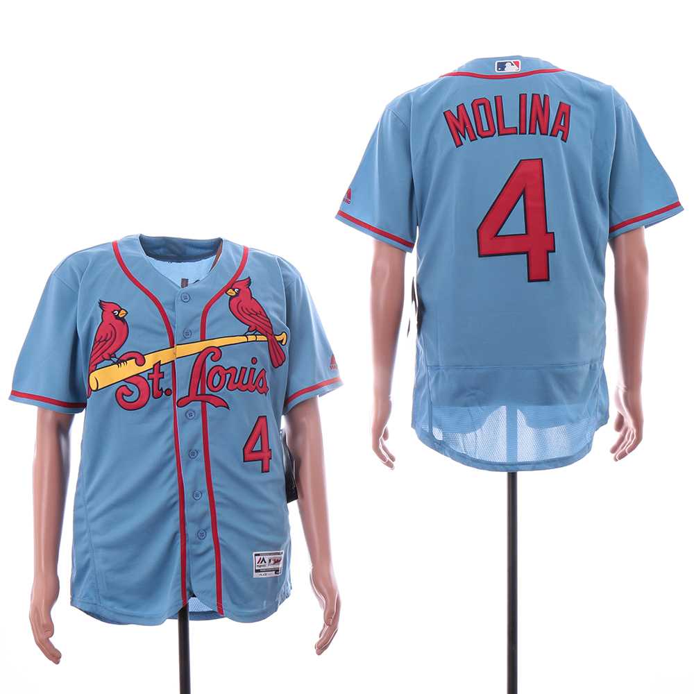 Cardinals 4 Yadier Molina Light Blue Flexbase Jersey,We sell and wholesale Cardinals 4 Yadier Molina Light Blue Flexbase Jersey on line form chian!