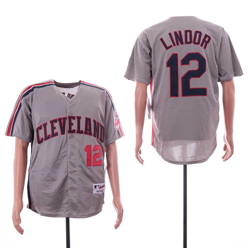 Indians 12 Francisco Lindor Gray Turn Back The Clock Jersey,We sell and wholesale Indians 12 Francisco Lindor Gray Turn Back The Clock Jersey on line form chian!