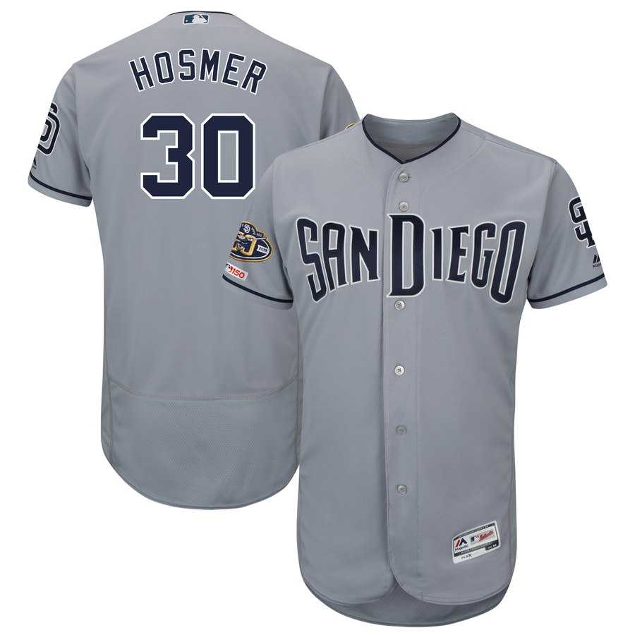 Padres 30 Eric Hosmer Gray 50th Anniversary and 150th Patch FlexBase Jersey Dzhi,We sell and wholesale Padres 30 Eric Hosmer Gray 50th Anniversary and 150th Patch FlexBase Jersey Dzhi on line form chian!