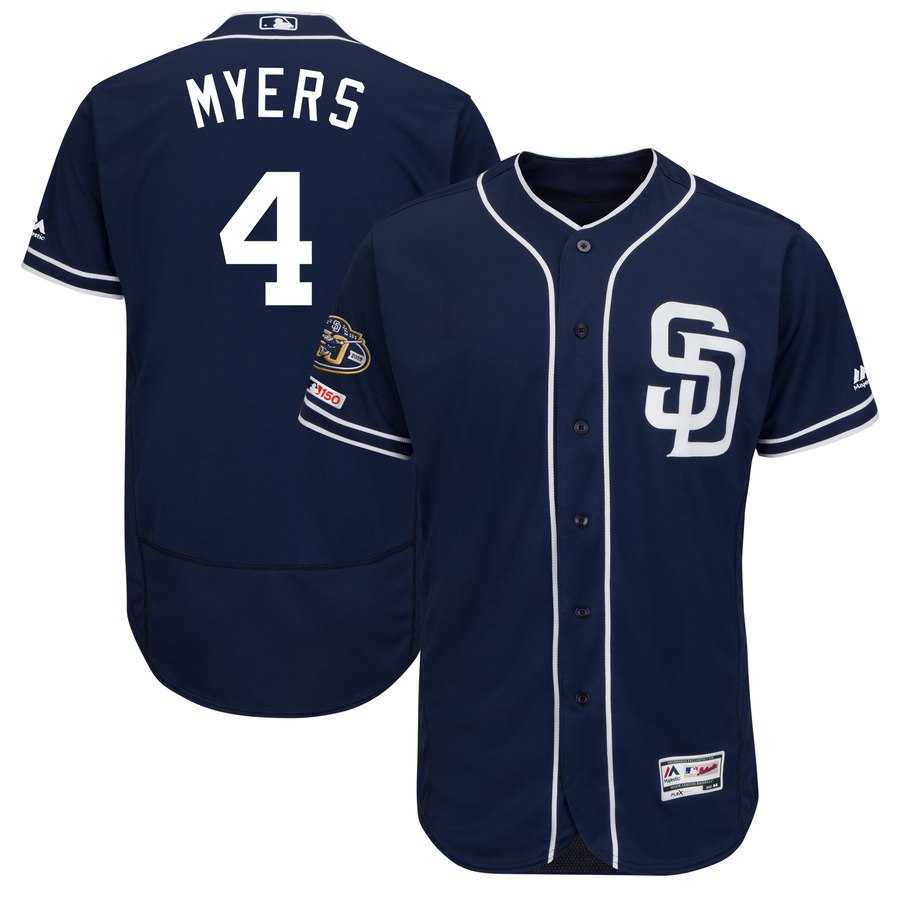 Padres 4 Wil Meyers Navy 50th Anniversary and 150th Patch FlexBase Jersey Dzhi,We sell and wholesale Padres 4 Wil Meyers Navy 50th Anniversary and 150th Patch FlexBase Jersey Dzhi on line form chian!