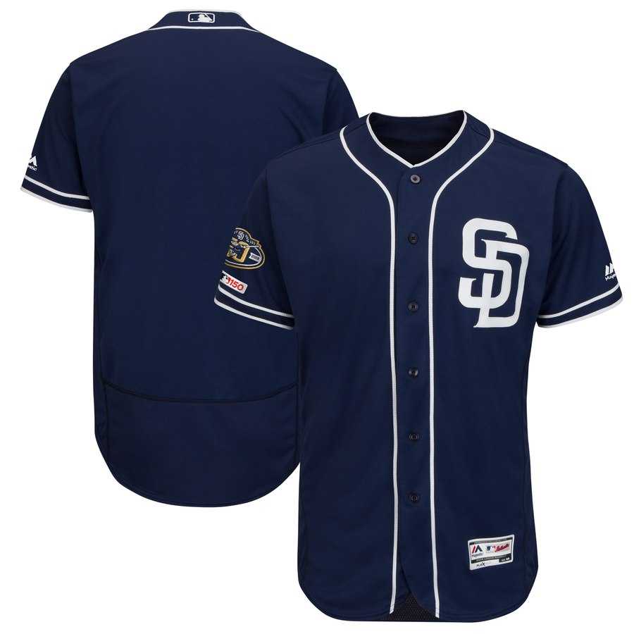 Padres Blank Navy 50th Anniversary and 150th Patch FlexBase Jersey Dzhi,We sell and wholesale Padres Blank Navy 50th Anniversary and 150th Patch FlexBase Jersey Dzhi on line form chian!