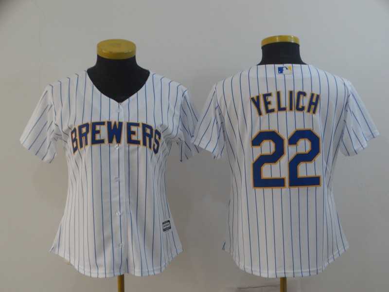 Women Brewers 22 Christian Yelich White Cool Base Jerseys,We sell and wholesale Women Brewers 22 Christian Yelich White Cool Base Jerseys on line form chian!