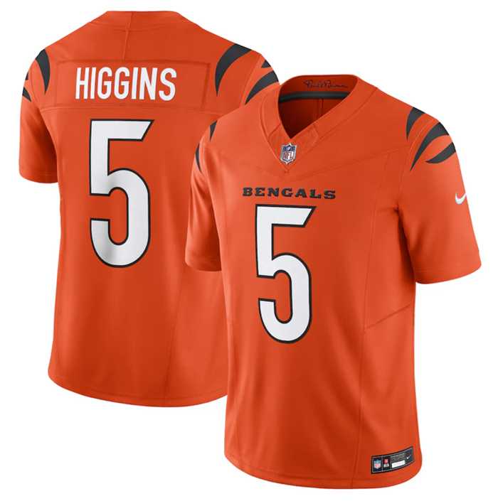 Men & Women & Youth Cincinnati Bengals #5 Tee Higgins Orange 2023 F.U.S.E. Vapor Untouchable Limited Stitched Jersey,We sell and wholesale Men & Women & Youth Cincinnati Bengals #5 Tee Higgins Orange 2023 F.U.S.E. Vapor Untouchable Limited Stitched Jersey on line form chian!