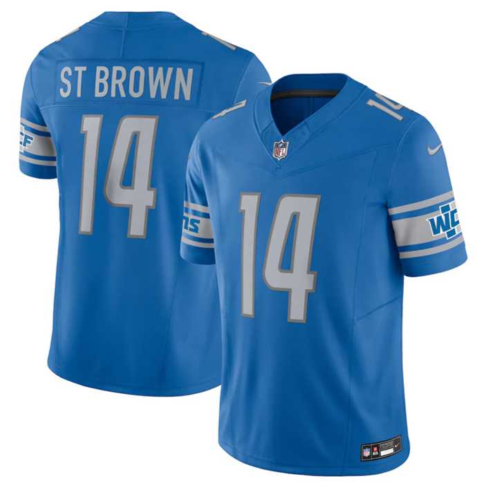 Men & Women & Youth Detroit Lions #14 Amon-Ra St. Brown Blue 2023 F.U.S.E. Vapor Untouchable Limited Stitched Jersey,We sell and wholesale Men & Women & Youth Detroit Lions #14 Amon-Ra St. Brown Blue 2023 F.U.S.E. Vapor Untouchable Limited Stitched Jersey on line form chian!