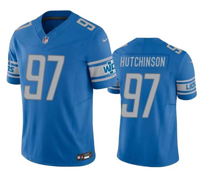 Men & Women & Youth Detroit Lions #97 Aidan Hutchinson Blue 2023 F.U.S.E. Vapor Untouchable Limited Stitched Jersey,We sell and wholesale Men & Women & Youth Detroit Lions #97 Aidan Hutchinson Blue 2023 F.U.S.E. Vapor Untouchable Limited Stitched Jersey on line form chian!