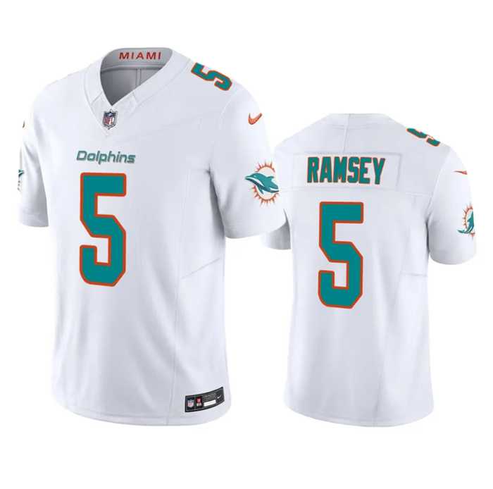 Men & Women & Youth Miami Dolphins #5 Jalen Ramsey White 2023 F.U.S.E Vapor Limited Stitched Football Jersey,We sell and wholesale Men & Women & Youth Miami Dolphins #5 Jalen Ramsey White 2023 F.U.S.E Vapor Limited Stitched Football Jersey on line form chian!